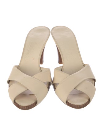 Ferragamo Leather Slides