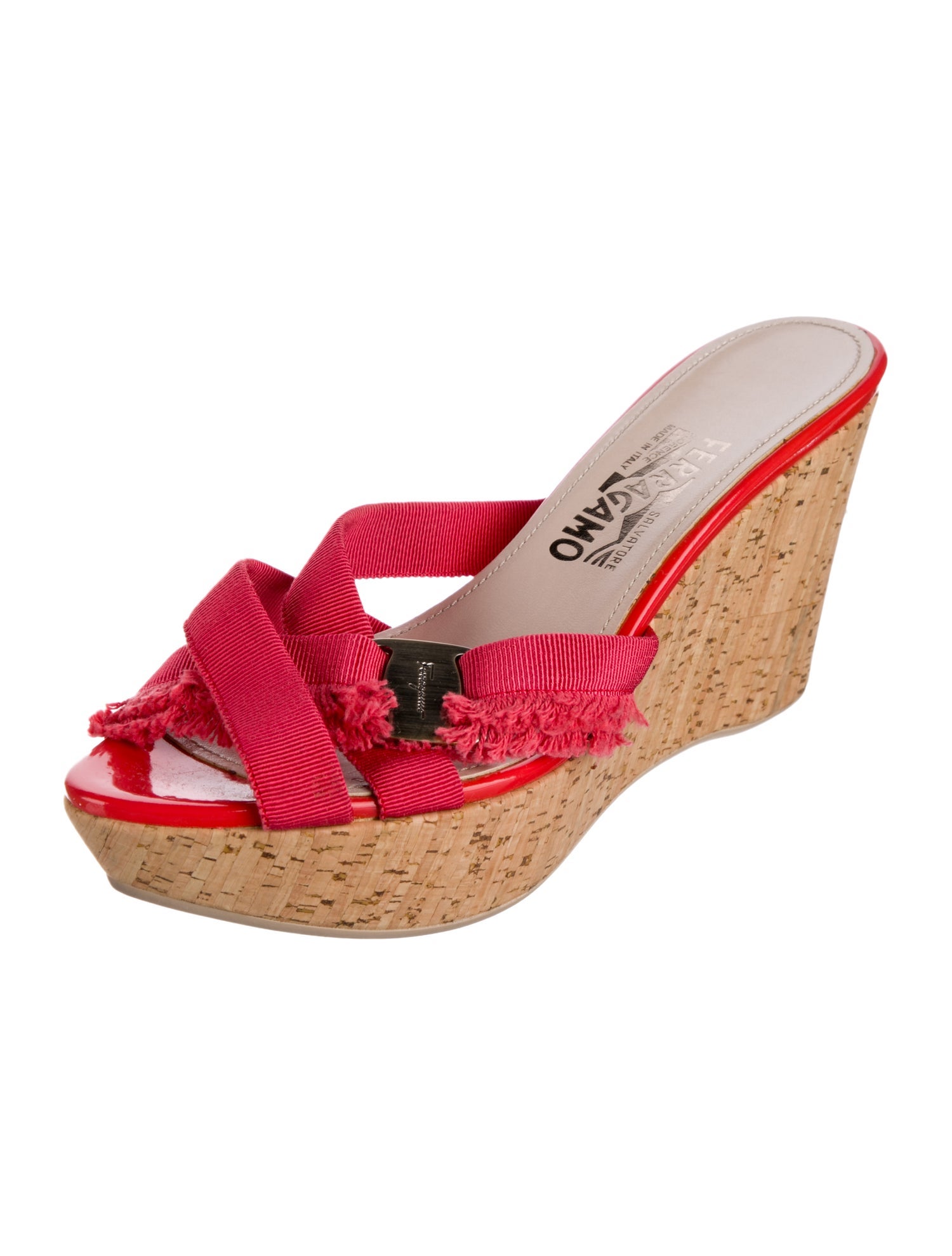 Ferragamo Raw-Edge Trim Slides