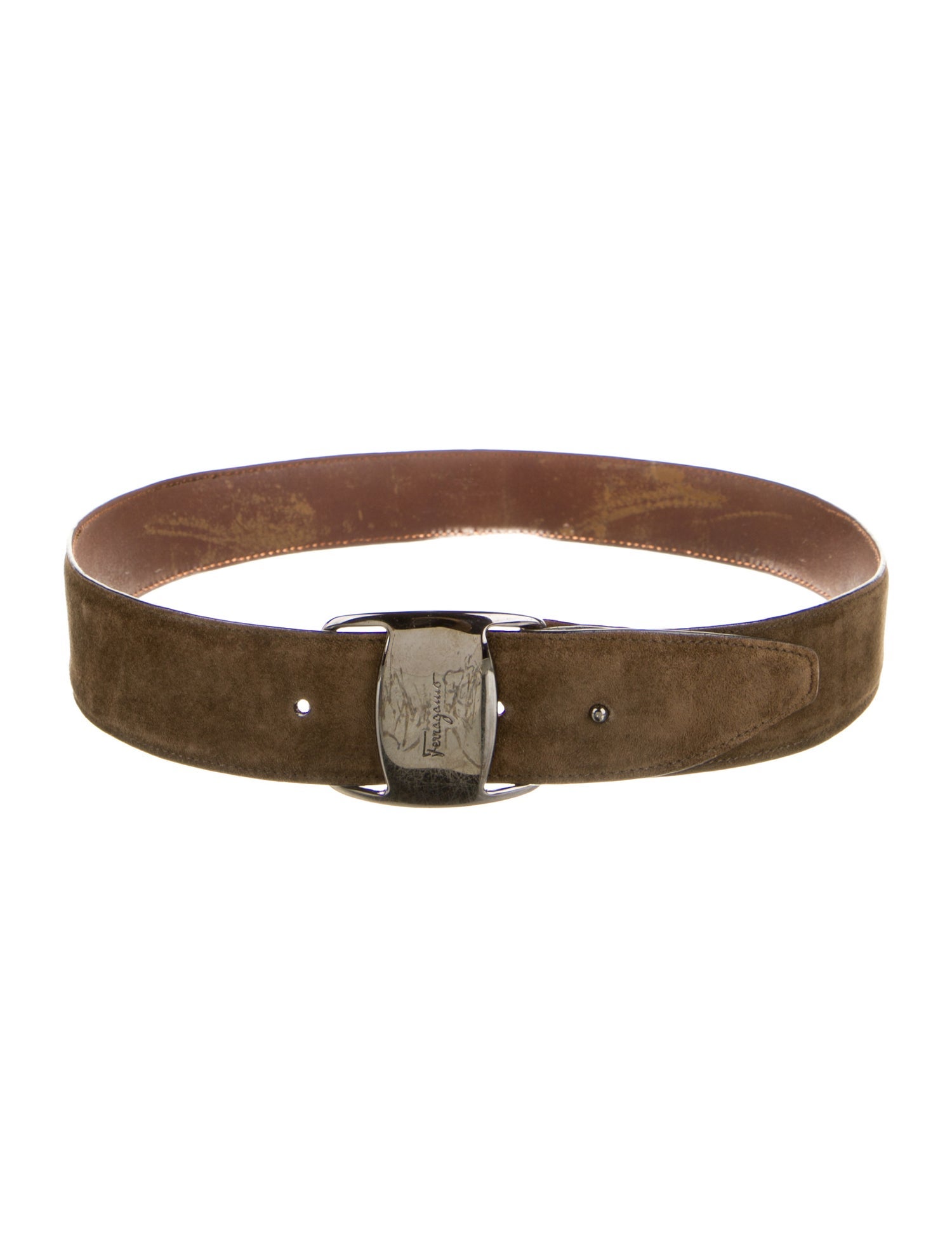 Ferragamo Skinny Suede Waist Belt