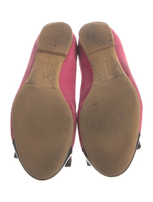 Ferragamo Vara Bow Accent Leather Ballet Flats