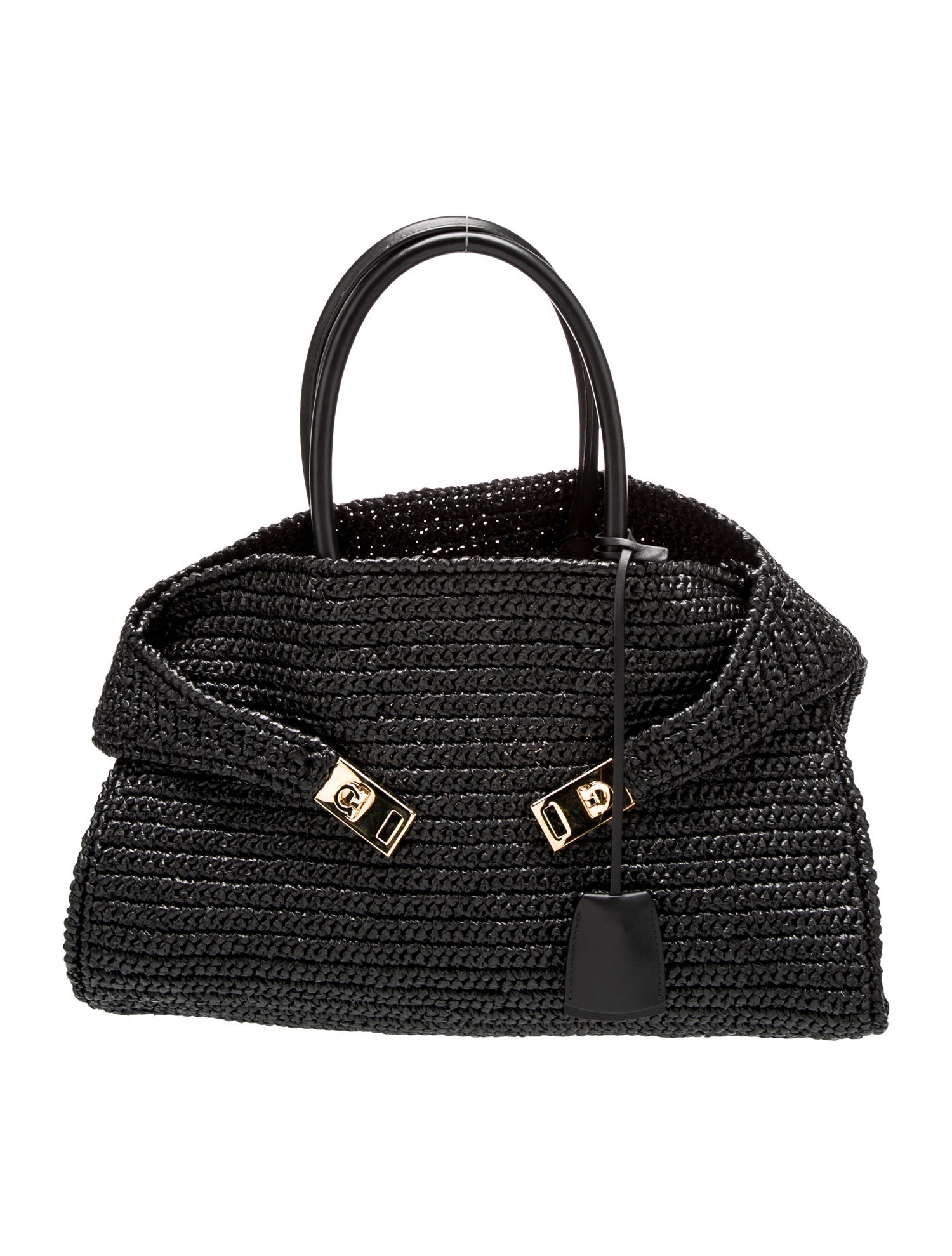 Ferragamo Raffia Top Handle Bag