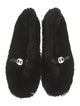 Ferragamo Shearling Leather Trim Embellishment Flats