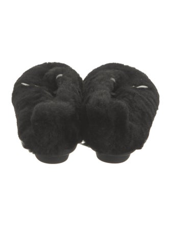 Ferragamo Shearling Leather Trim Embellishment Flats