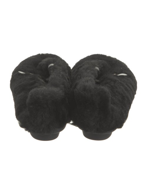 Ferragamo Shearling Leather Trim Embellishment Flats