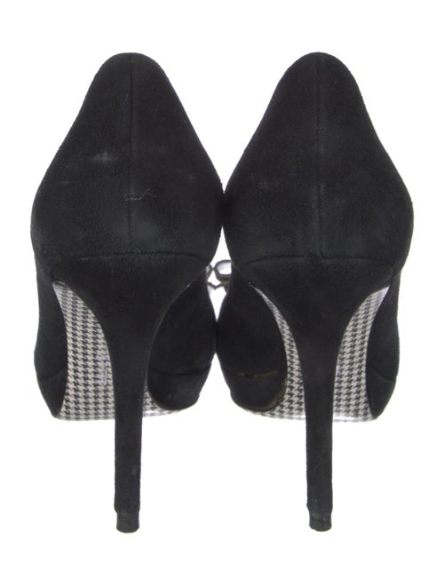 Ferragamo Suede Chain-Link Accents Pumps