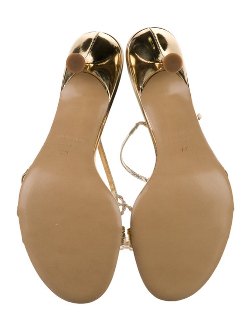 Ferragamo Leather Chain-Link Accents Sandals