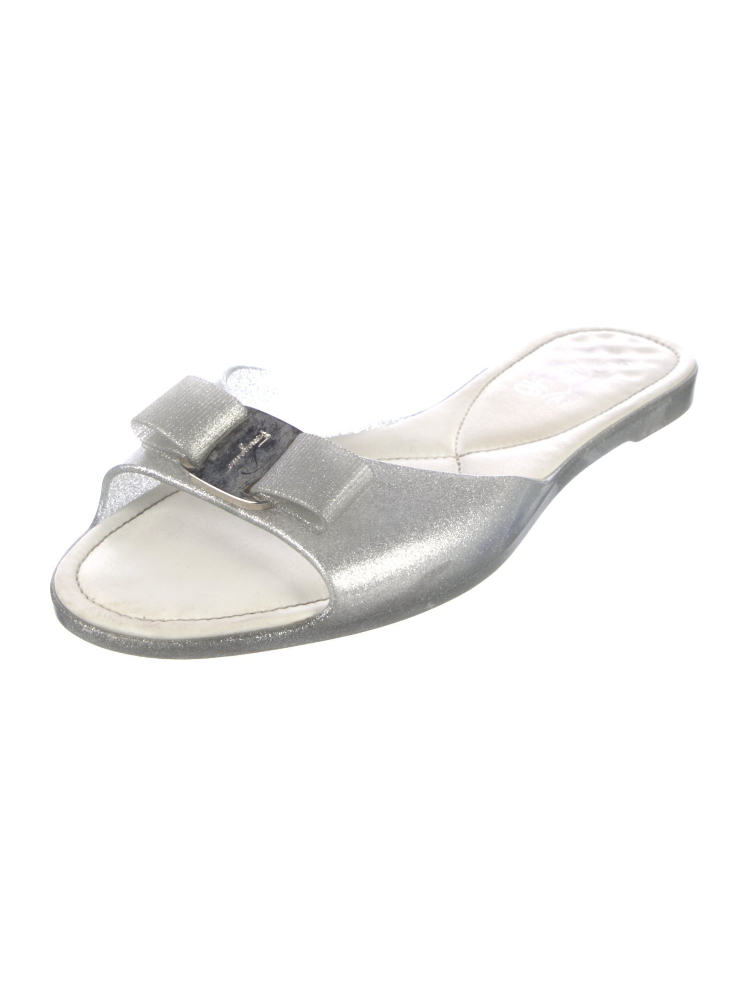 Ferragamo Vara Bow Accent Rubber Slides