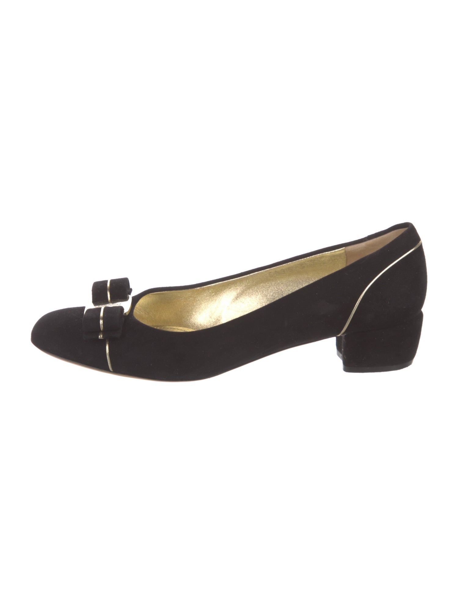 Ferragamo Vara Bow Accent Suede Pumps