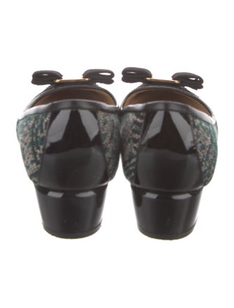 Ferragamo Vara Bow Accent Tweed Pumps