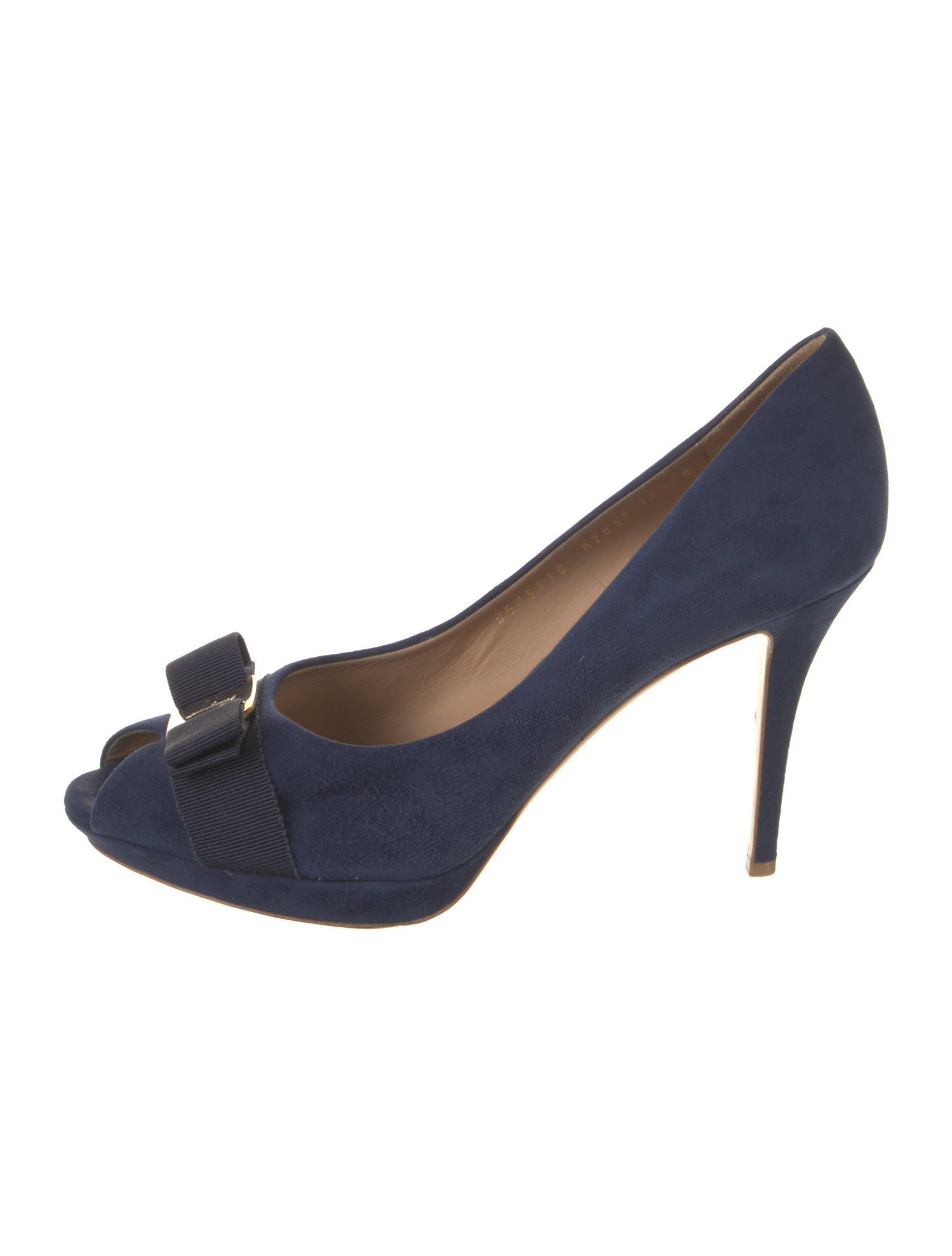 Ferragamo Vara Bow Accent Suede Pumps