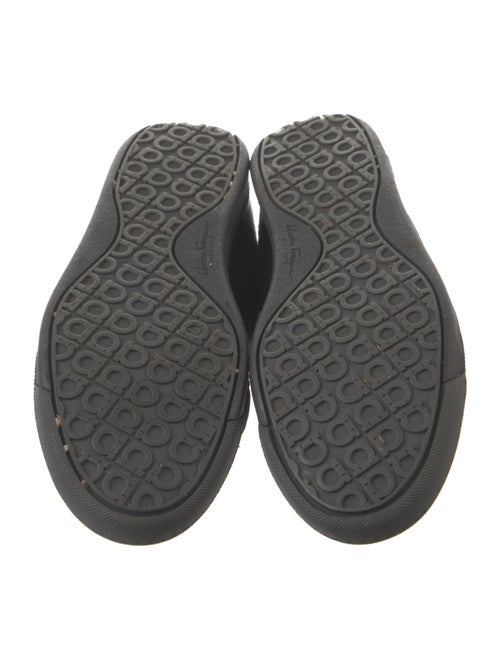 Ferragamo Suede Fur Trim Wedge Sneakers