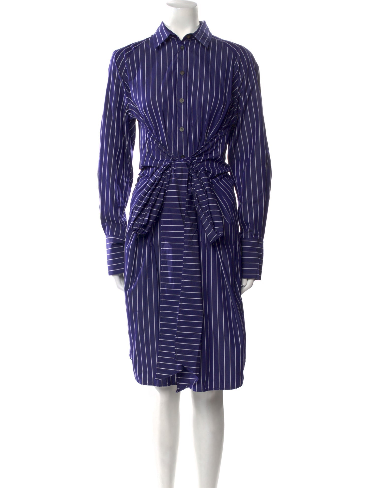 Ferragamo Striped Midi Length Dress
