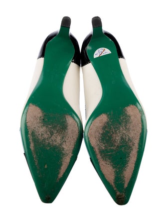 Ferragamo Leather Colorblock Pattern Pumps