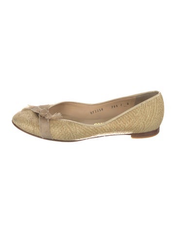 Ferragamo Flats Raffia Grosgrain Trim 7