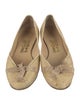 Ferragamo Raffia Grosgrain Trim Flats