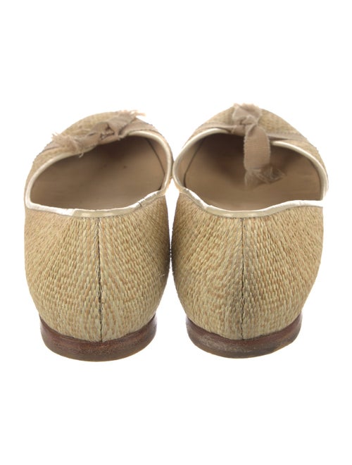Ferragamo Raffia Grosgrain Trim Flats