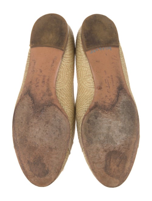 Ferragamo Raffia Grosgrain Trim Flats