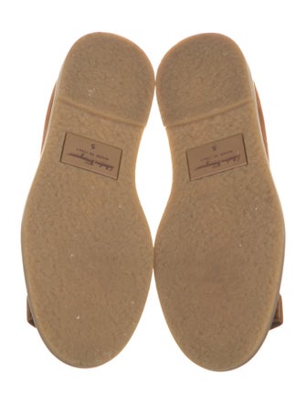 Ferragamo Vara Bow Accent Suede Flats