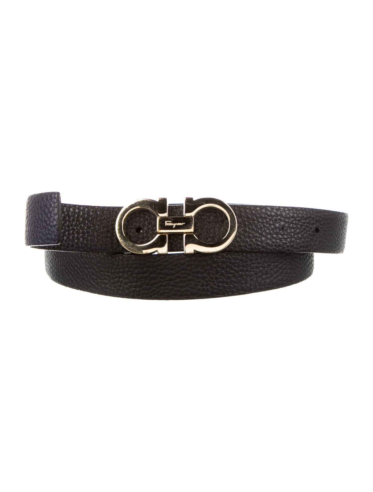 Ferragamo Gancini Logo Skinny Belt
