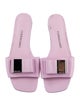 Ferragamo Leather Bow Accents Slides
