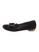 Ferragamo Vara Bow Accent Suede Flats