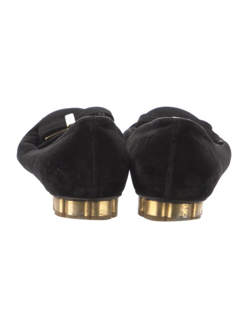 Ferragamo Vara Bow Accent Suede Flats
