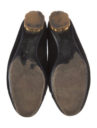 Ferragamo Vara Bow Accent Suede Flats