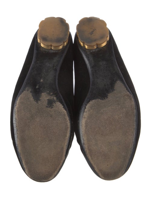 Ferragamo Vara Bow Accent Suede Flats