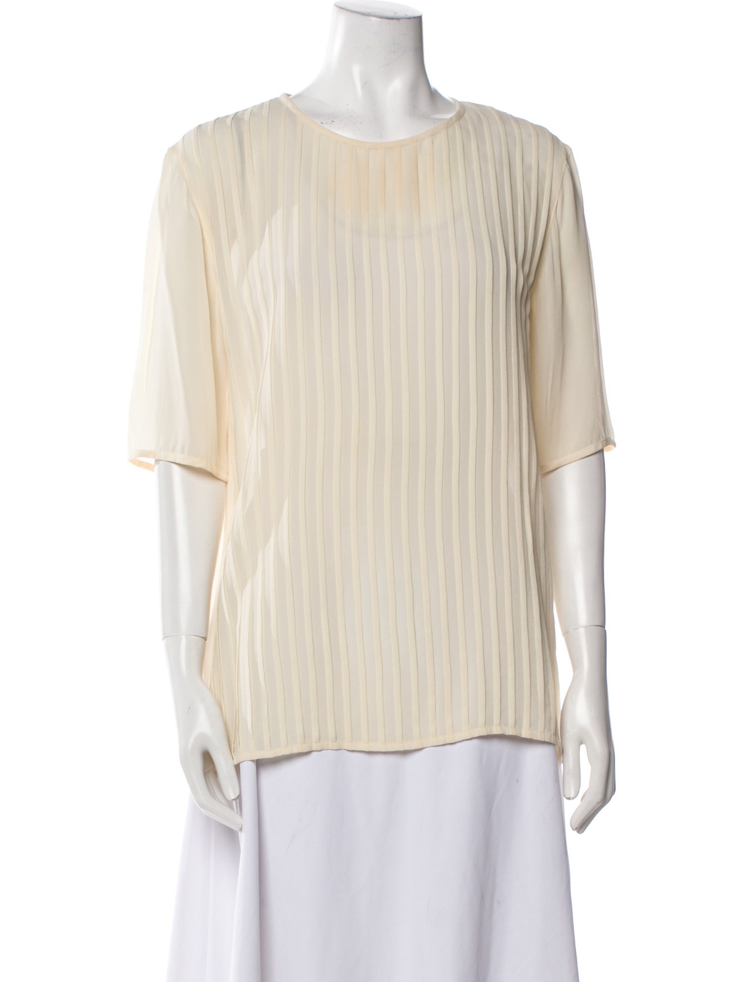 Ferragamo Silk Scoop Neck Blouse