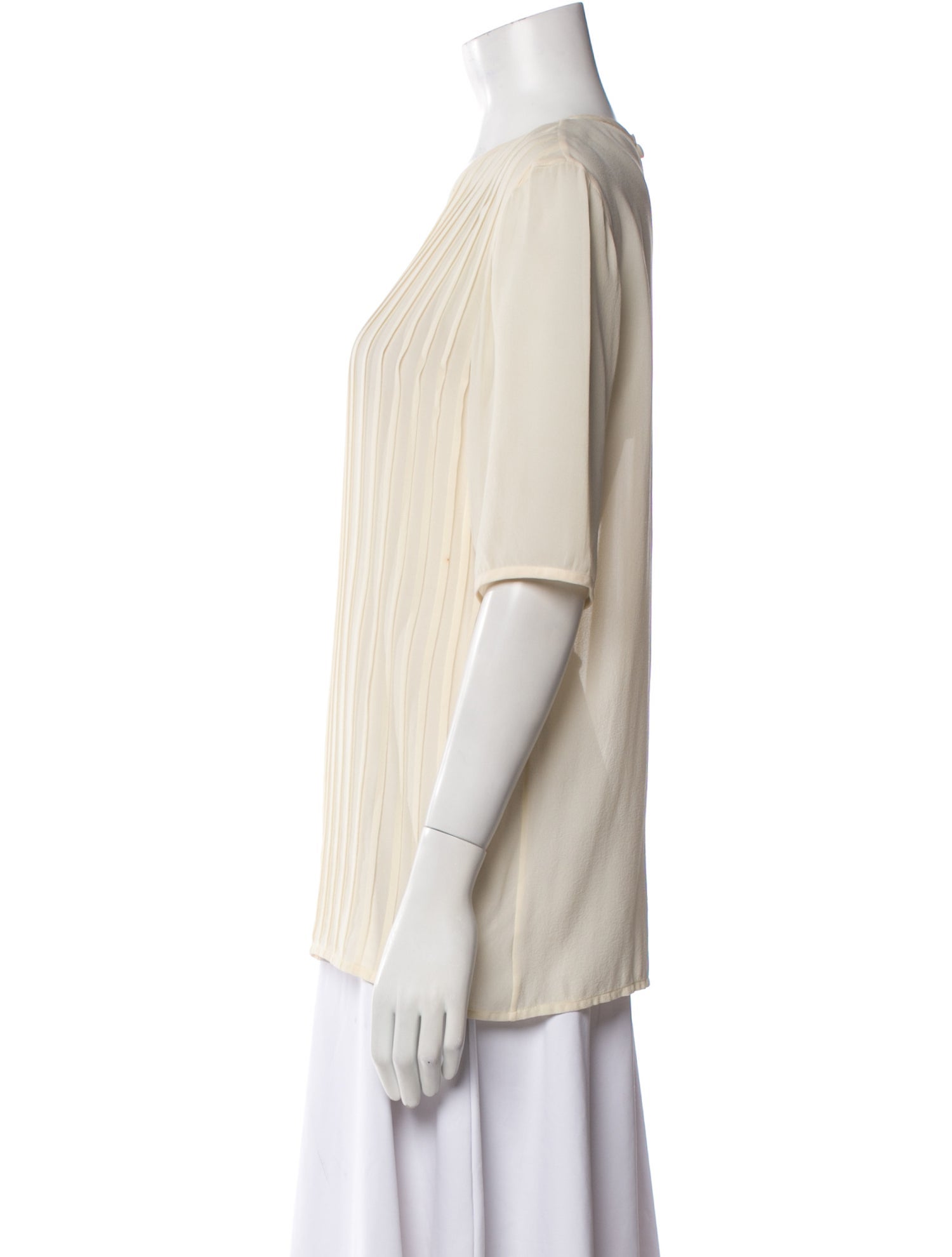 Ferragamo Silk Scoop Neck Blouse