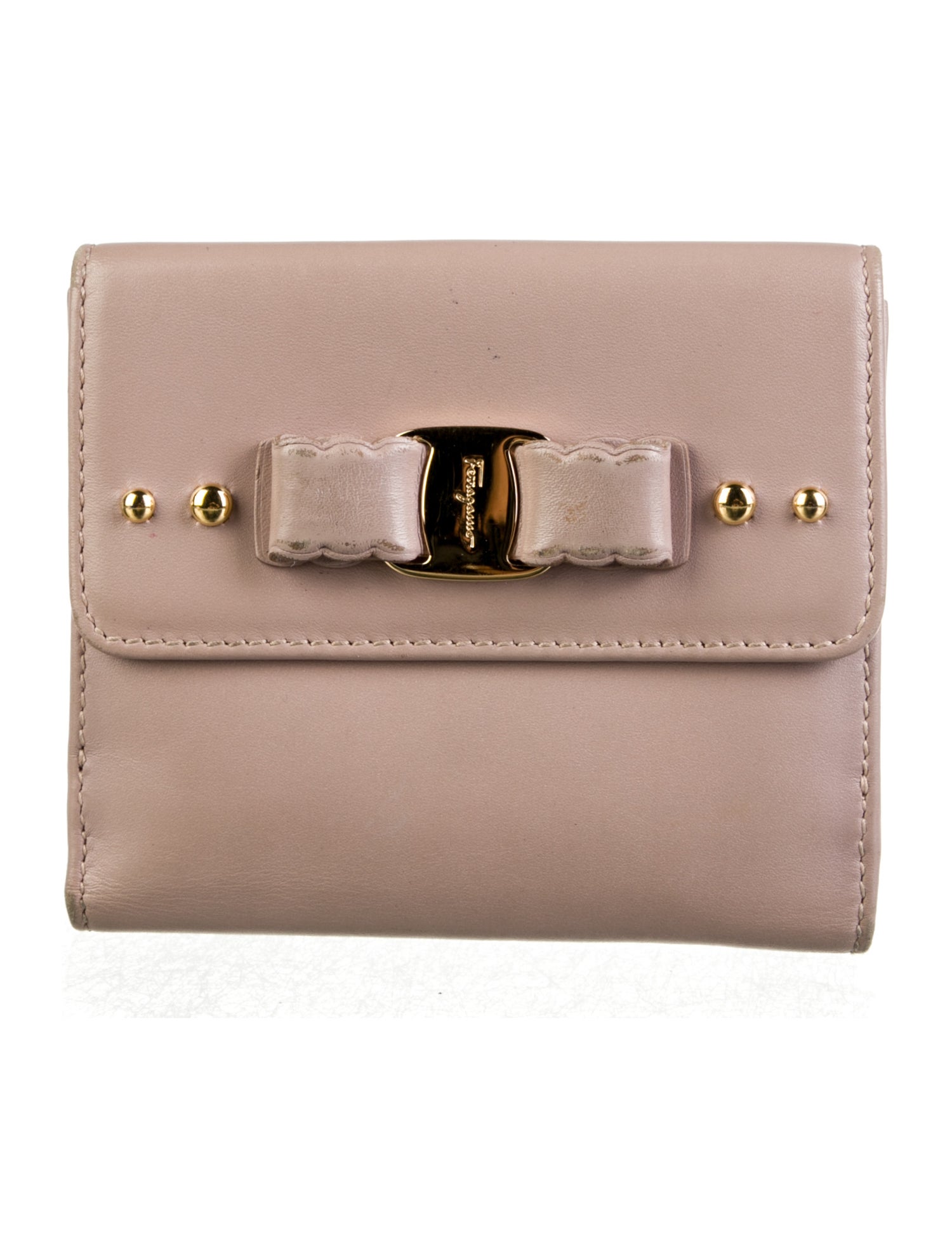 Ferragamo Leather Printed Compact Wallet