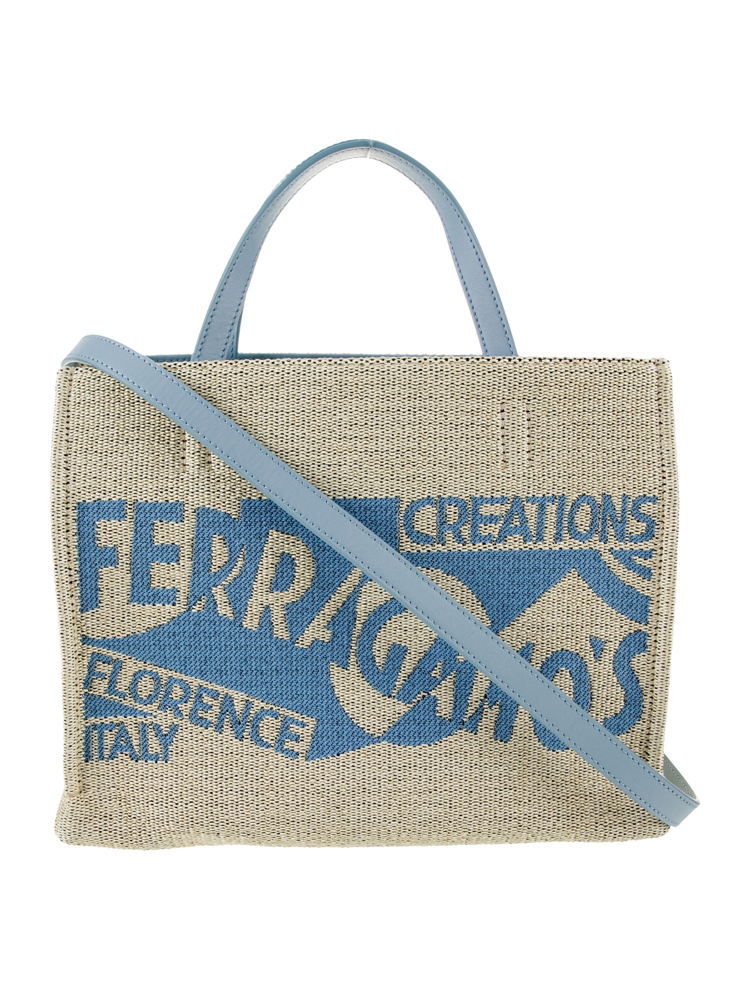 Ferragamo Raffia Top Handle Bag