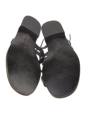 Ferragamo Leather Chain-Link Accents Gladiator Sandals