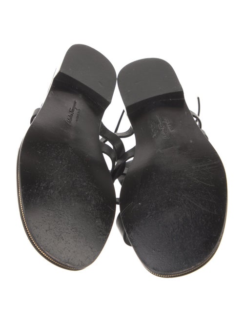 Ferragamo Leather Chain-Link Accents Gladiator Sandals