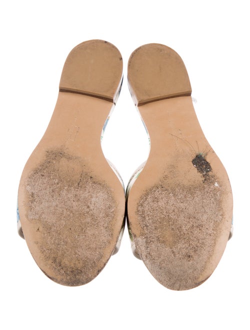 Ferragamo Leather Floral Print Slides