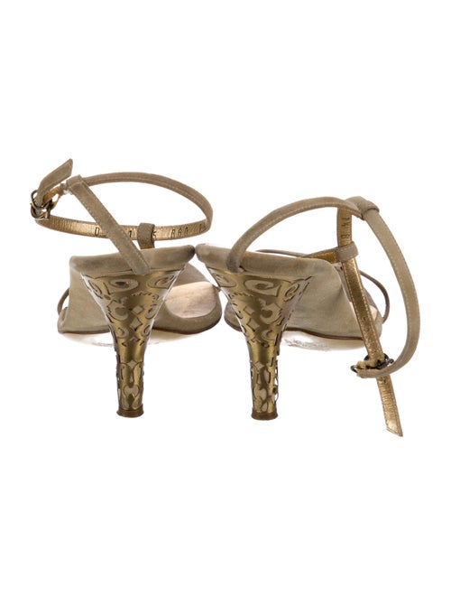 Ferragamo Suede T-Strap Sandals