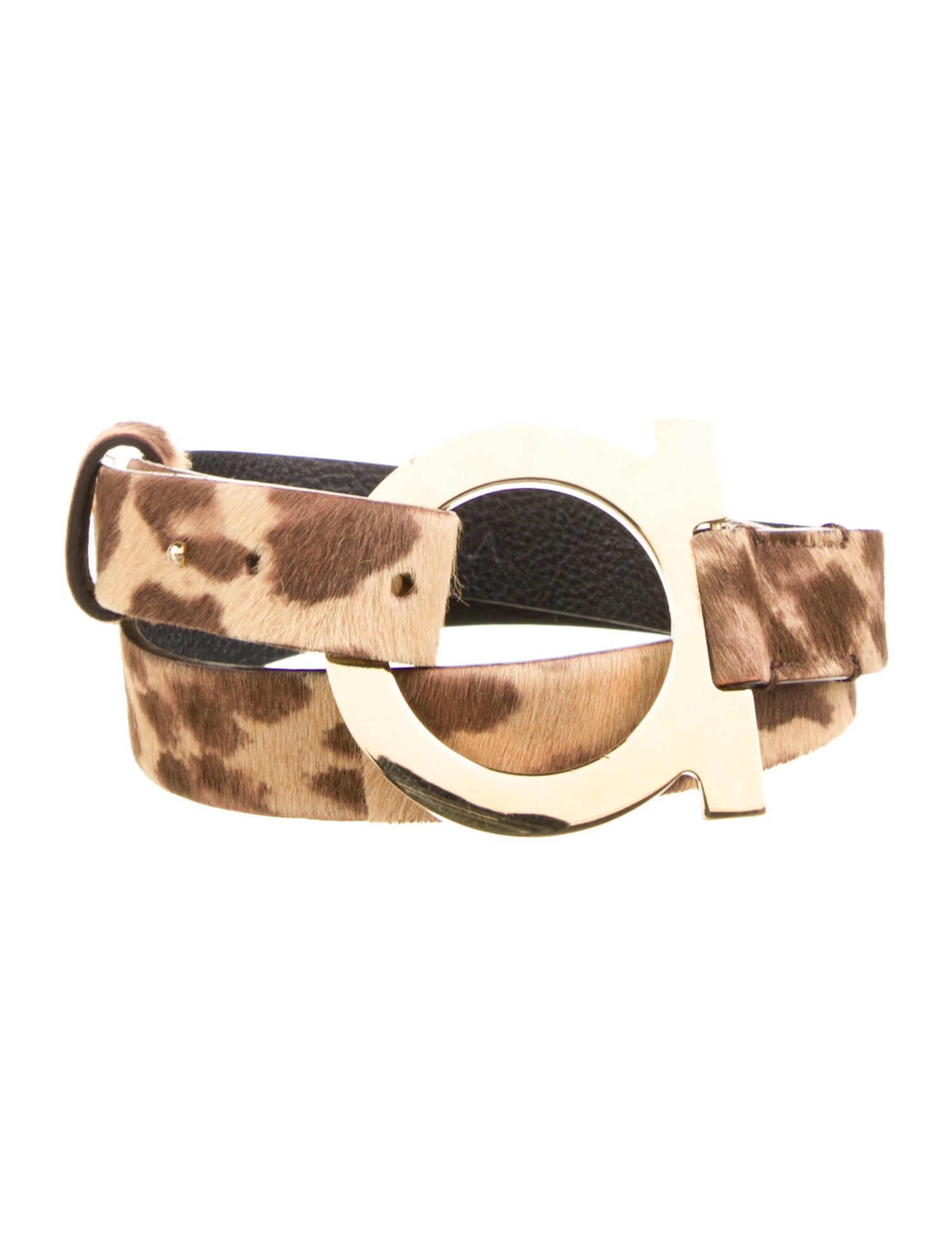 Ferragamo Skinny Ponyhair Waist Belt
