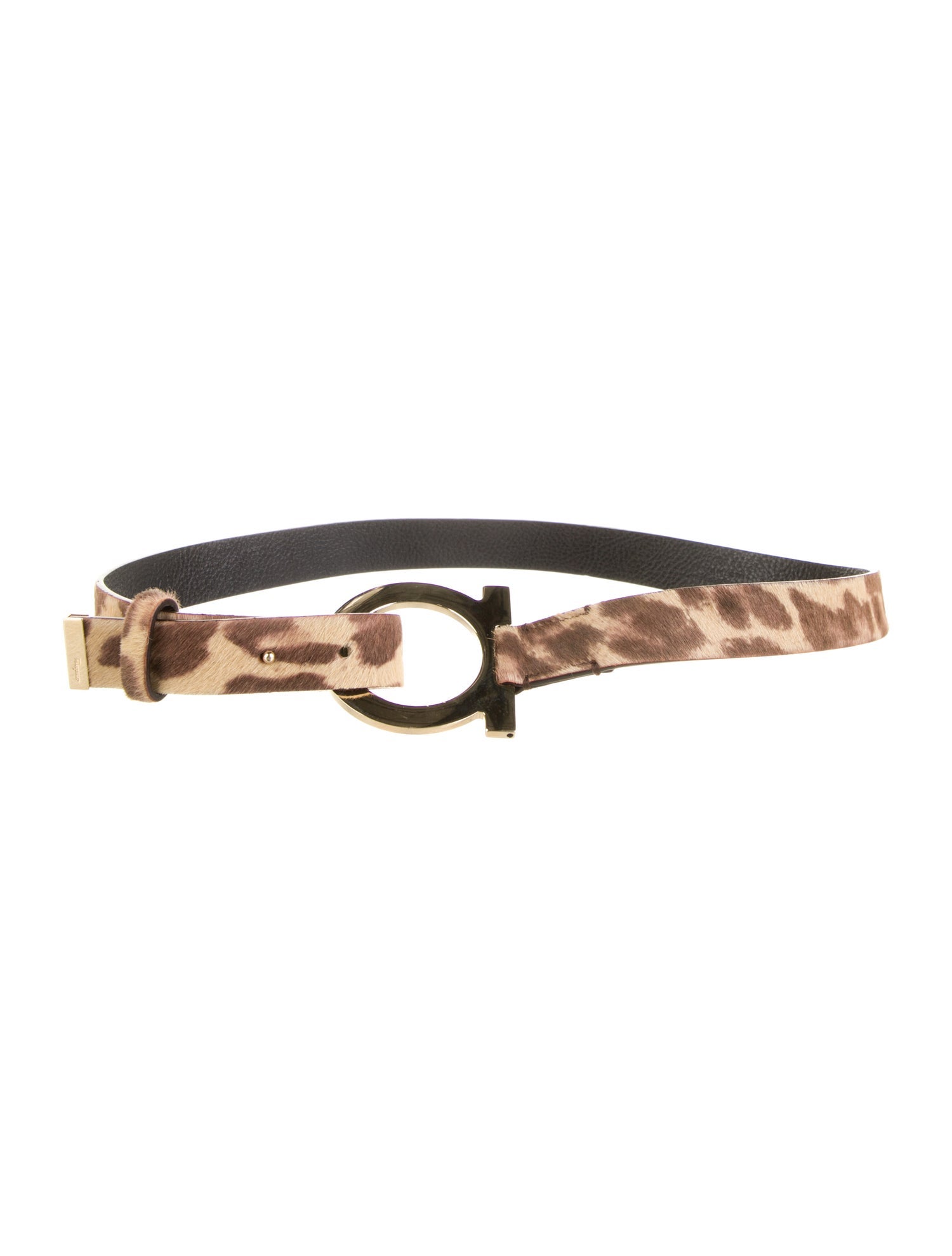 Ferragamo Skinny Ponyhair Waist Belt