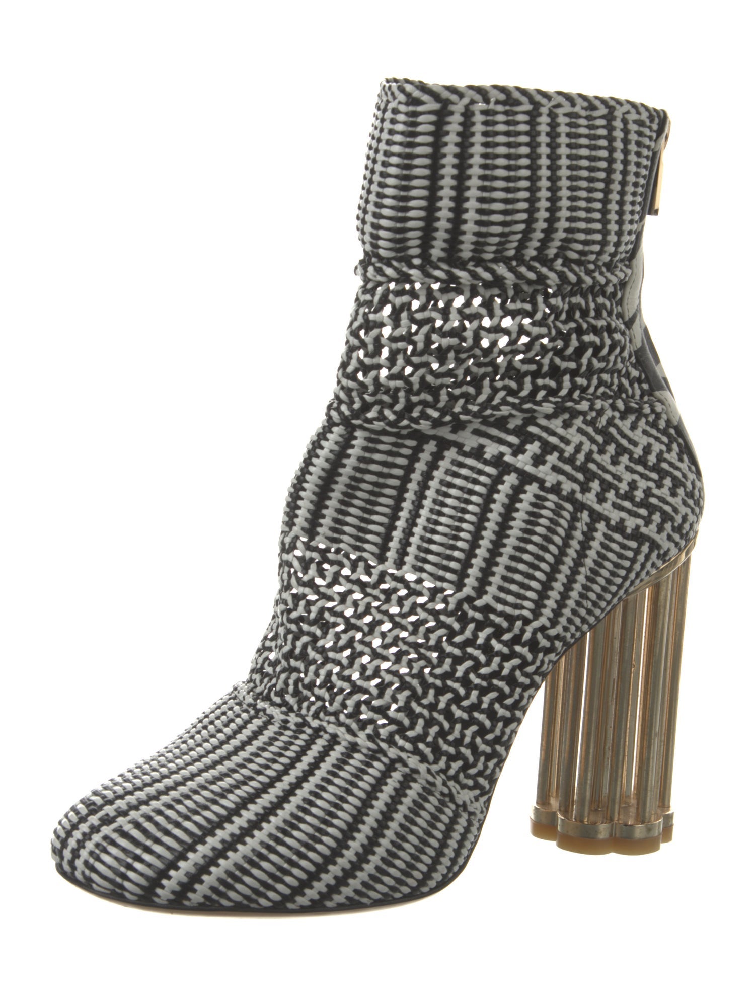 Salvatore Ferragamo Leather Patterned Sock Boots