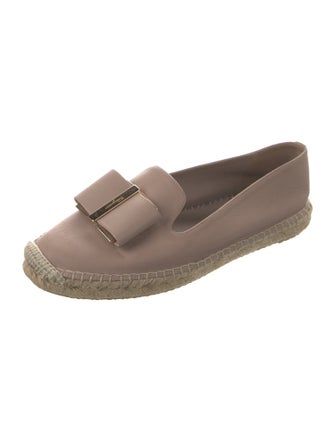 Salvatore Ferragamo Leather Bow Accents Espadrilles