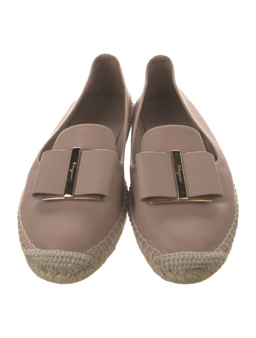 Salvatore Ferragamo Leather Bow Accents Espadrilles