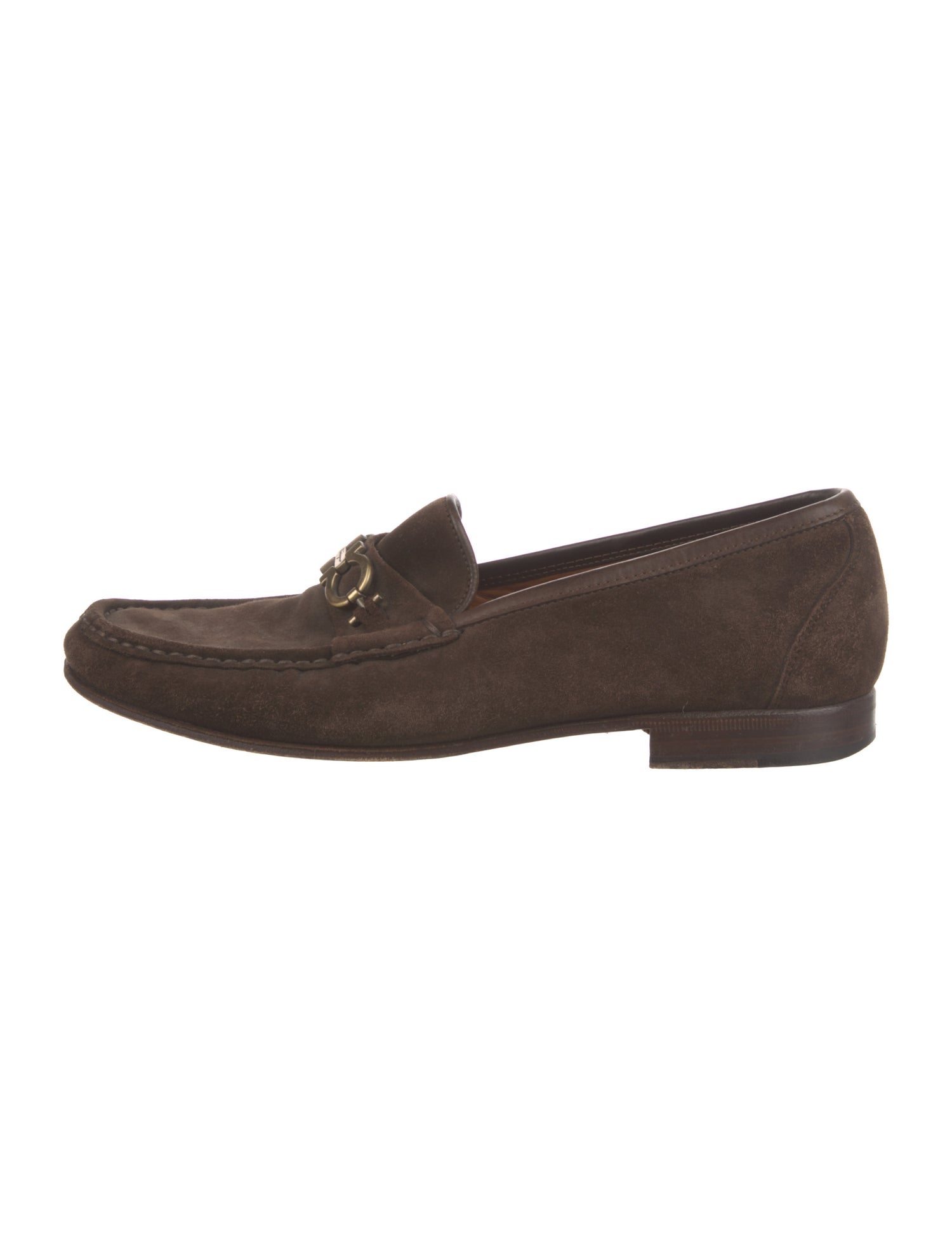 Ferragamo Gancini Logo Suede Dress Loafers