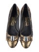 Ferragamo Printed Bow Accents Ballet Flats