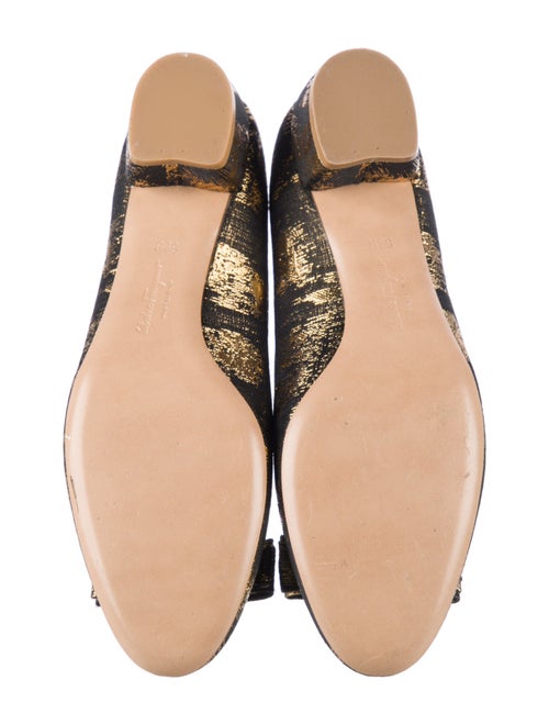 Ferragamo Printed Bow Accents Ballet Flats