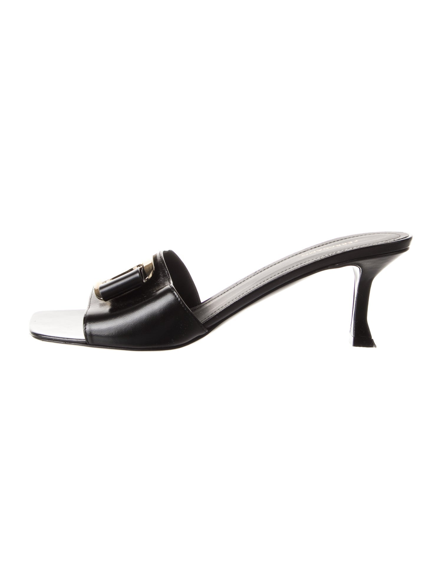 Ferragamo Vara Bow Accent Leather Slides