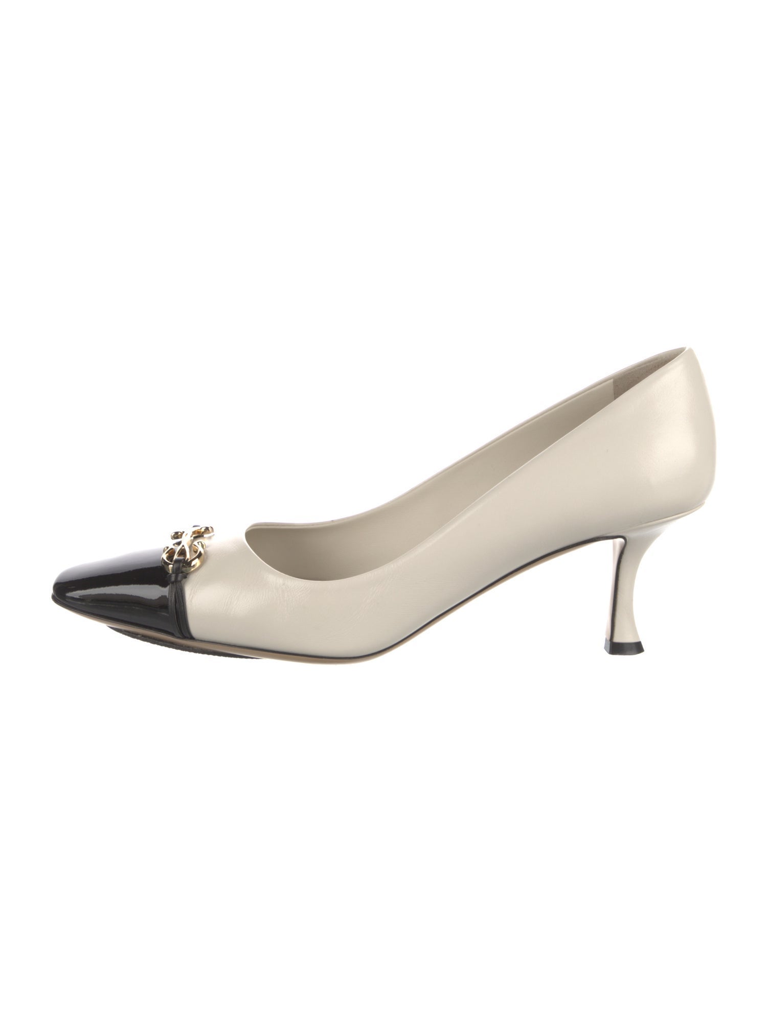 Ferragamo Leather Colorblock Pattern Pumps