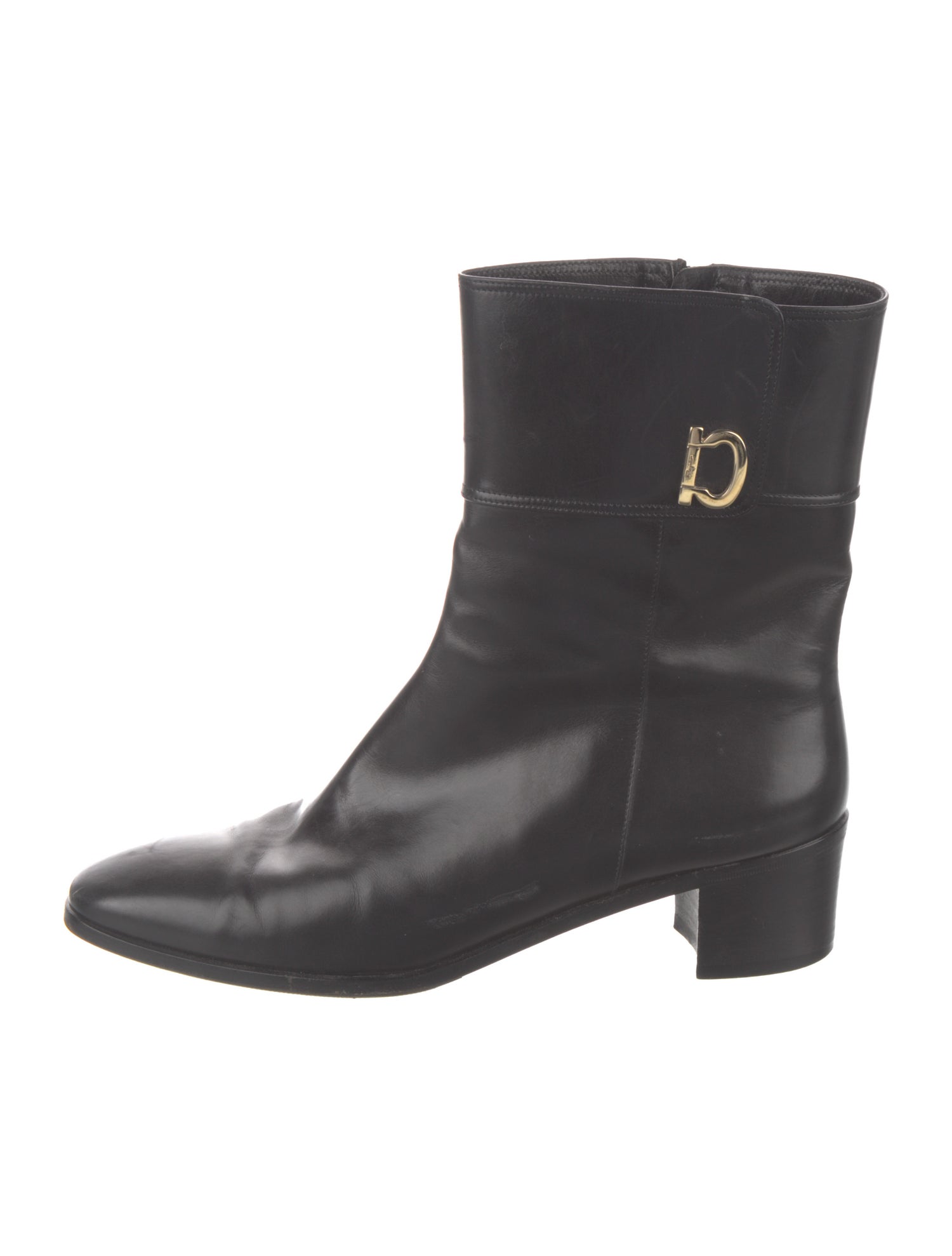 Ferragamo Leather Moto Boots