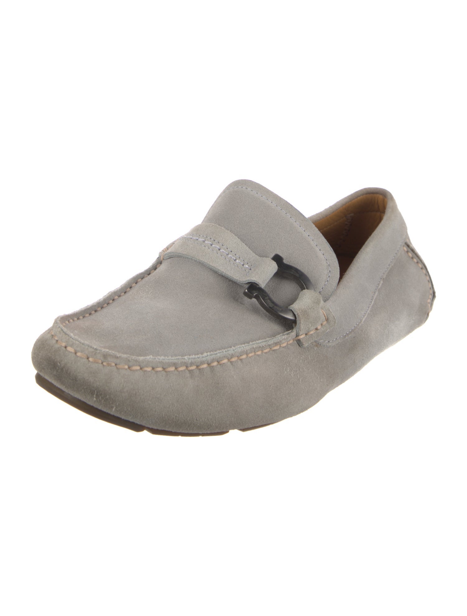 Ferragamo Gancini Logo Suede Drivers