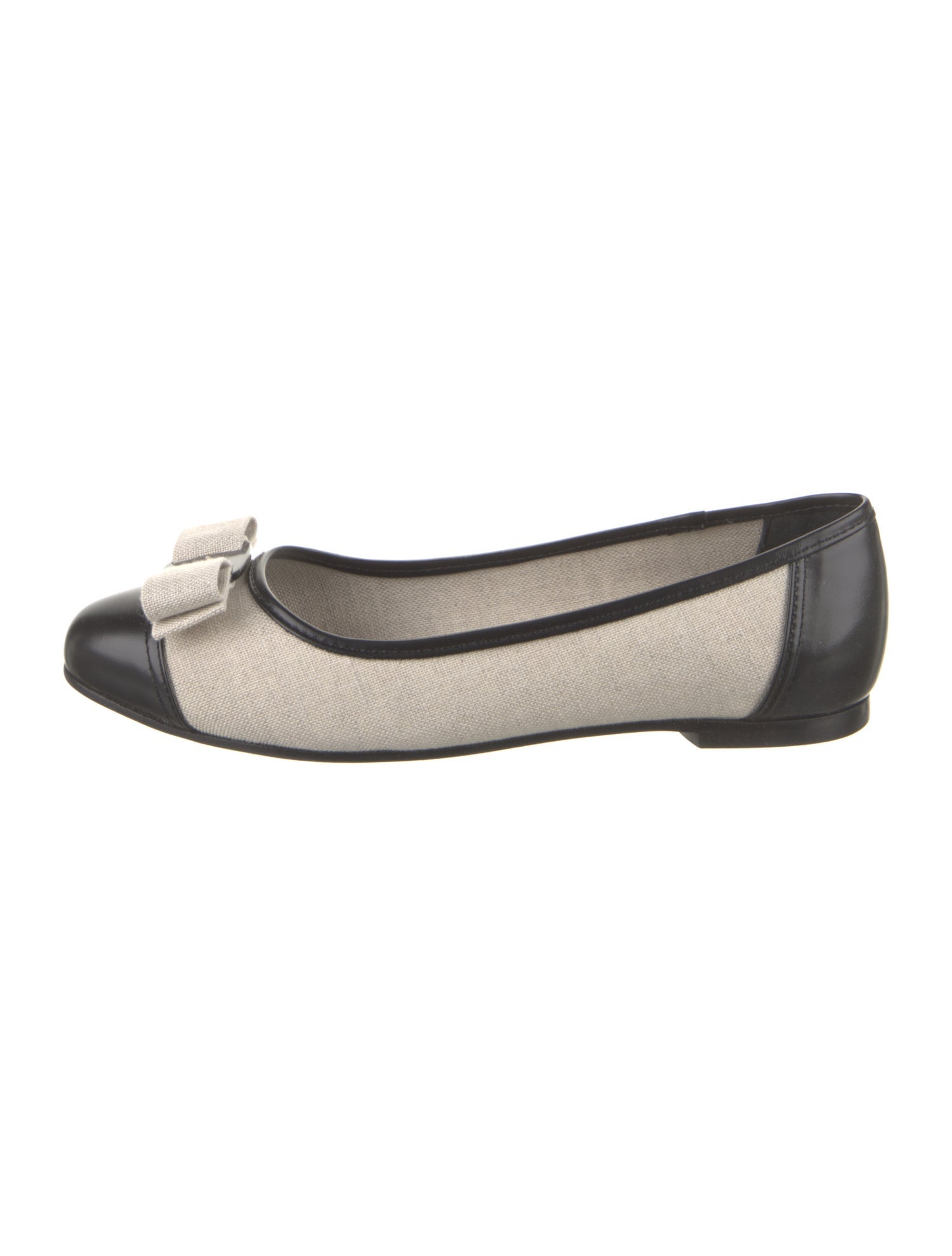 Ferragamo Canvas Colorblock Pattern Ballet Flats