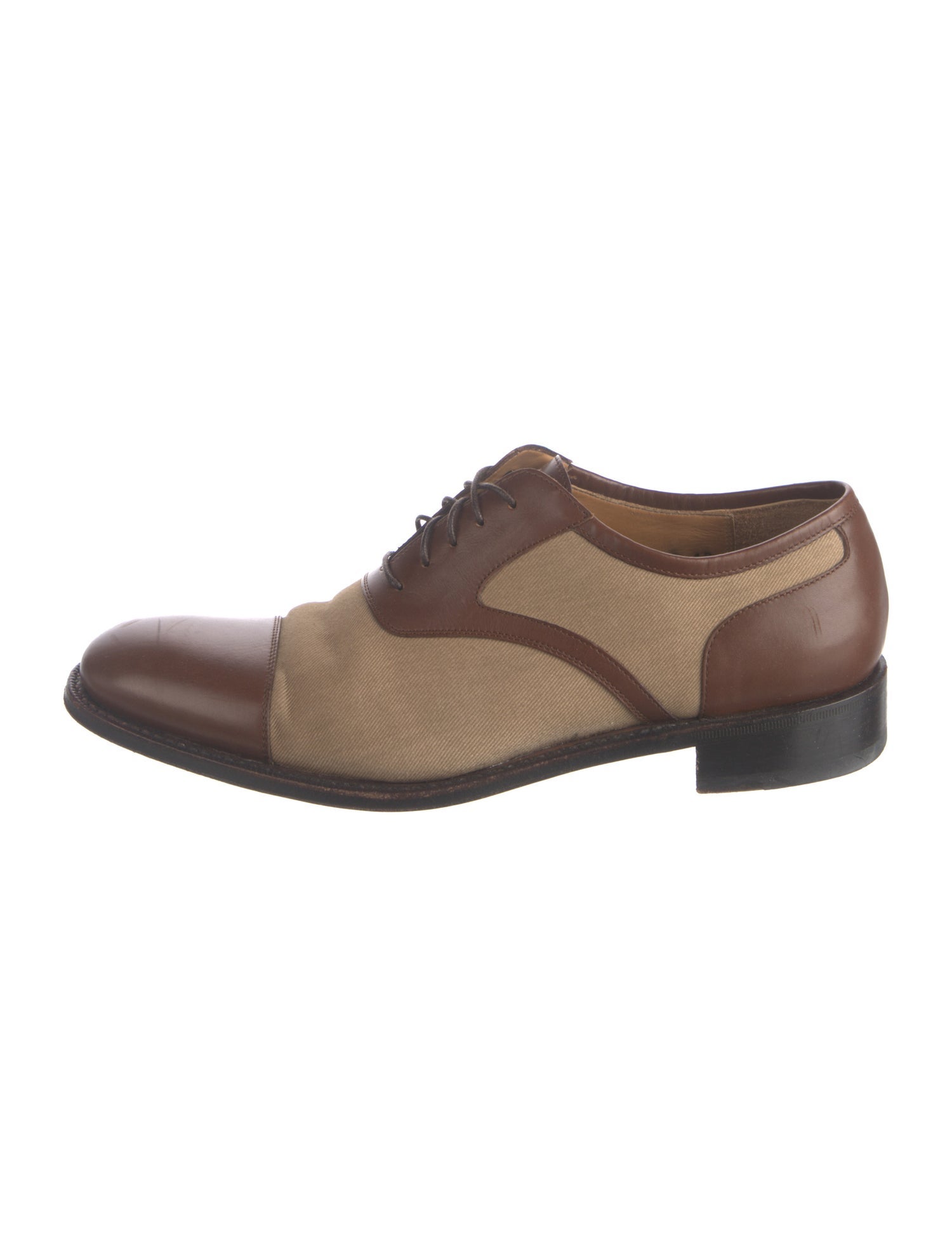 Ferragamo Patent Leather Colorblock Pattern Oxfords